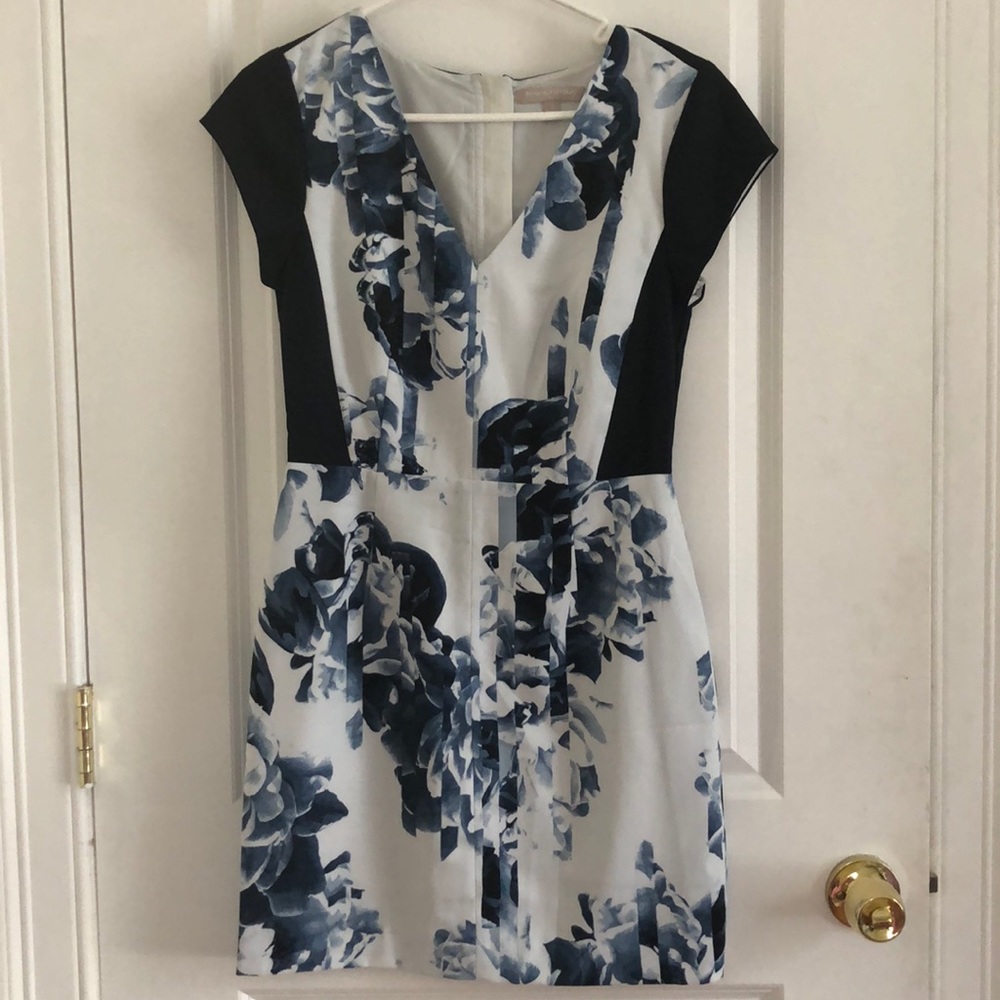Navy and white floral dress